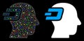 Glossy Mesh 2D Dash Imagination Icon with Flare Spots