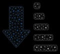 Glossy Mesh 2D Sort Down with Flash Spots Royalty Free Stock Photo
