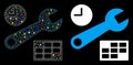 Flare Mesh 2D Date and Time Setup Icon with Flare Spots Royalty Free Stock Photo