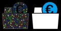 Flare Mesh 2D Euro Wallet Icon with Flare Spots Royalty Free Stock Photo