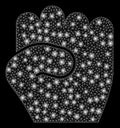 Flare Mesh Network Fist with Flare Spots Royalty Free Stock Photo