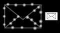 Glossy Mesh Letter Envelope Icon with Glare Lightspots