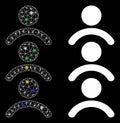 Flare Mesh 2D Man Queue Icon with Light Spots Royalty Free Stock Photo