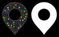 Flare Mesh Network Map Marker Icon with Flare Spots Royalty Free Stock Photo