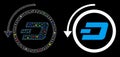 Glossy Mesh Network Dash Revert Payment Icon with Flash Spots