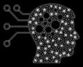 Flare Mesh Wire Frame Neural Computer Links with Flare Spots