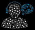 Glowing Mesh Network Operator Service Message with Flare Spots Royalty Free Stock Photo