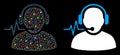 Flare Mesh Carcass Operator Signal Icon with Flare Spots Royalty Free Stock Photo