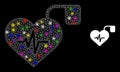 Flare Mesh Pulse Pacemaker Icon with Glare Color Lightspots