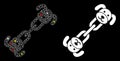 Glowing Mesh Wire Frame Puppy Chain Icon with Flash Spots
