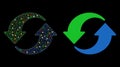 Flare Mesh Network Refresh Icon with Flare Spots Royalty Free Stock Photo