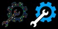 Flare Mesh Wire Frame Setup Tools Icon with Flash Spots Royalty Free Stock Photo