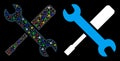 Bright Mesh Wire Frame Tools Icon with Light Spots Royalty Free Stock Photo