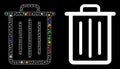 Glossy Mesh Wire Frame Trash Can Icon with Flash Spots Royalty Free Stock Photo