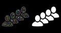 Flare Mesh Wire Frame User Queue Icon with Flare Spots