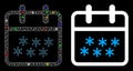 Glossy Mesh 2D Winter Day Icon with Flash Spots