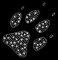 Bright Mesh 2D Wolf Footprint with Flare Spots Royalty Free Stock Photo