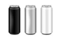 Glossy metal silver, white and black aluminium beer can. Can be used for alcohol, energy drink, soft drink, soda, fizzy pop,