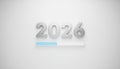 Year 2026 loading progress bar on white background Royalty Free Stock Photo