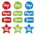 Glossy metallic retail icons with text Royalty Free Stock Photo