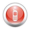 Glossy Mobile Phone Sign Icon