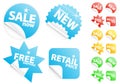 Glossy modern stickers on sale/retail theme Royalty Free Stock Photo