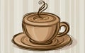 Glossy mug with coffee and chocolate brown cream