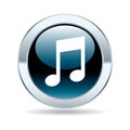 Glossy music button Royalty Free Stock Photo