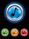 Glossy music button Royalty Free Stock Photo