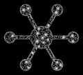 Glossy Network Mesh Central Node with Light Spots