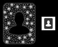 Glossy Network Portrait Icon with Constellation Light Spots