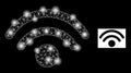 Glossy Network Wi-Fi Source Icon with Constellation Light Spots