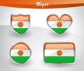 Glossy Niger flag icon set
