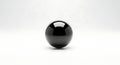 Glossy obsidian sphere centered on white background Royalty Free Stock Photo