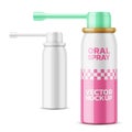 Glossy oral spray bottle template. Royalty Free Stock Photo