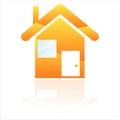 Glossy orange house icon