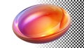 Glossy orange and yellow pebble, smooth iridescent stone shape png transparent image Generative AI Royalty Free Stock Photo