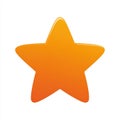 Glossy Orange and Yellow Star Graphic on White Royalty Free Stock Photo
