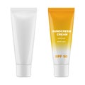 Glossy packaging for cosmetics. Sunscreen cream