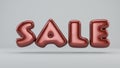 Glossy paint sale. 3D render of bubble font with glint