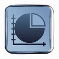 Glossy Pie Chart Data Analytics Icon Royalty Free Stock Photo