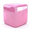 Pink Glossy Cube Royalty Free Stock Photo