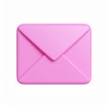 Glossy pink envelope 3D rendering graphic isolated on transparent background Royalty Free Stock Photo