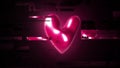 Pink Heart with gltich effect Royalty Free Stock Photo