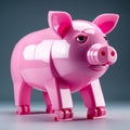 Glossy Pink Lego Pig: A Modern Twist On Farm Aesthetics Royalty Free Stock Photo