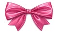 Glossy Pink Satin Bow with 3D Highlights on White Background Royalty Free Stock Photo