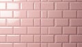Glossy pink subway tiles create a smooth reflective surface. This modern decorative wall texture works for kitchens, bathrooms, Royalty Free Stock Photo