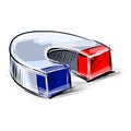 Glossy polished magnet sketch vector illustration