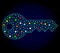 Vector 2D Mesh Key with Glowing Spots for New Year