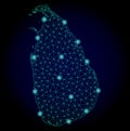 Polygonal 2D Mesh Map of Sri Lanka with Light Spots